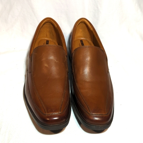 Clark's Collection Men's Loafers Brown Leather Size 9W - Picture 1 of 10